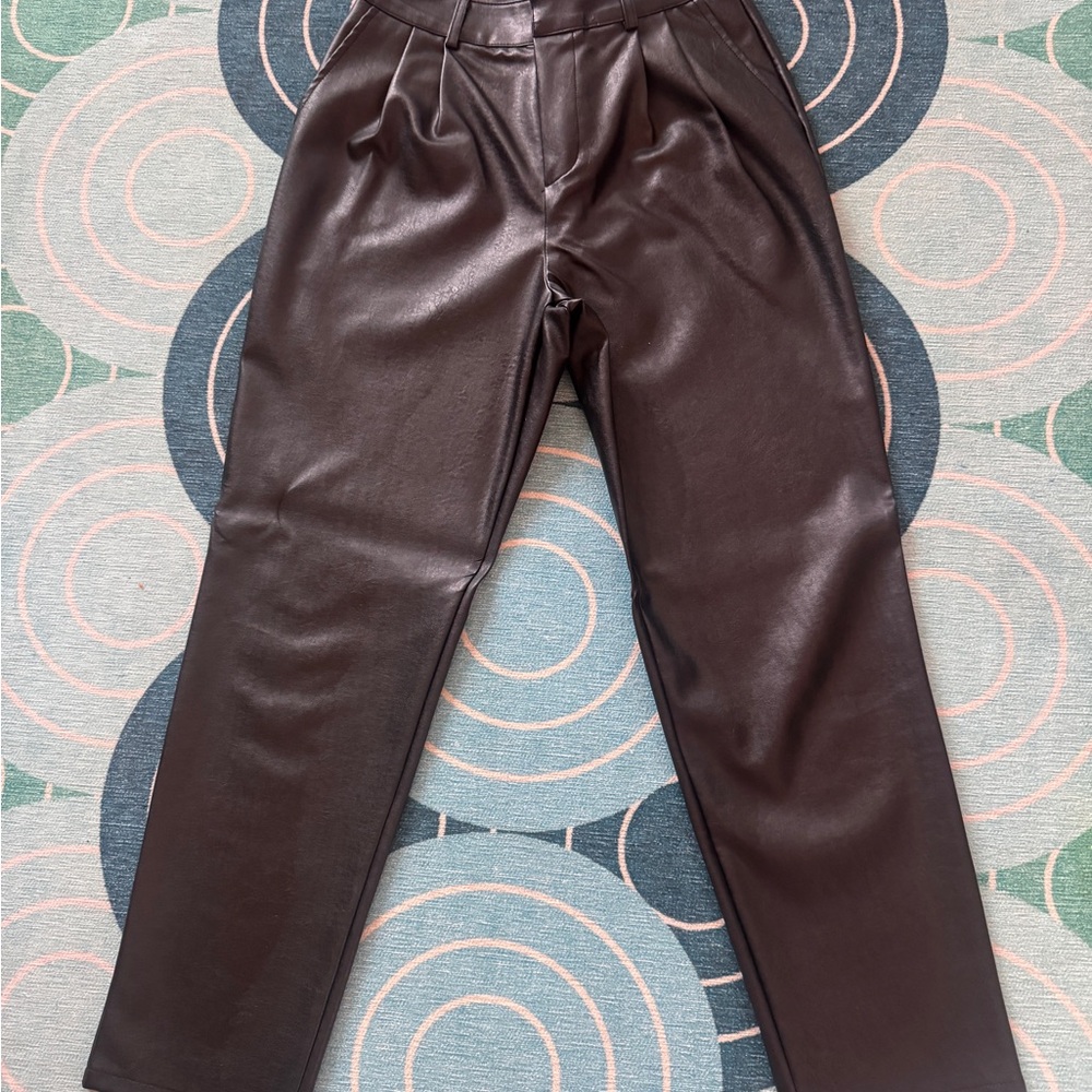 Pixie Market Black Faux Leather Pants